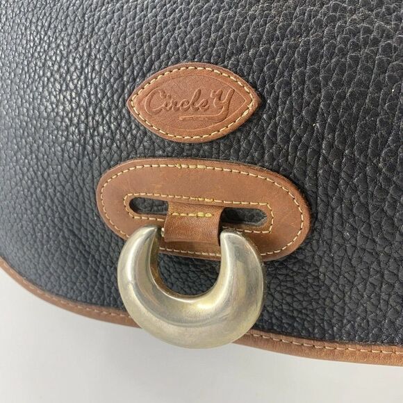 Vintage Circle Y Leather Western Crossbody Bag - Picture 2 of 11